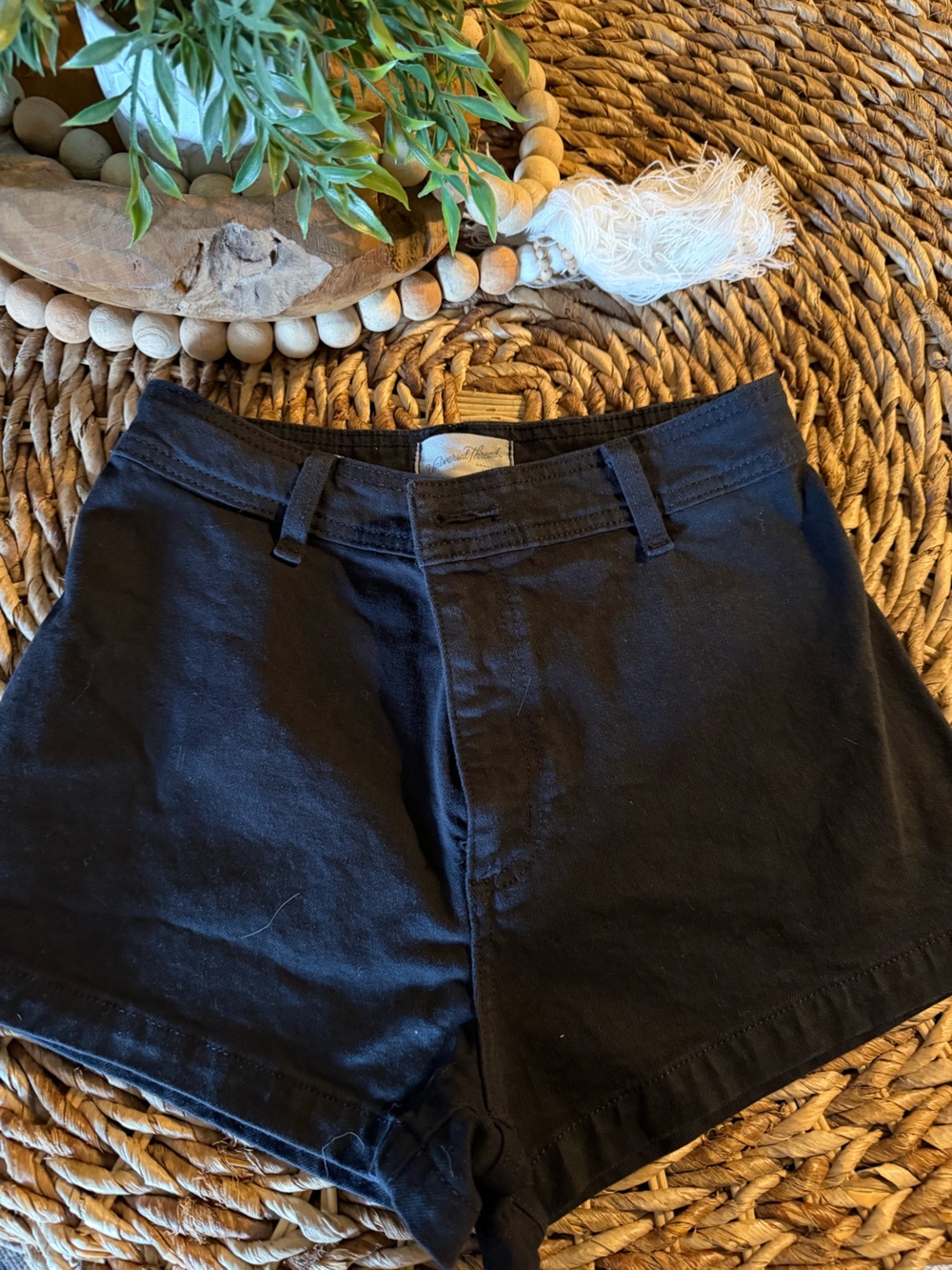 High-Waist Black Women's Denim Shorts